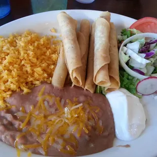 Flautas with shredded chicken