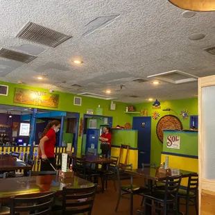 the interior of a mexican restaurant