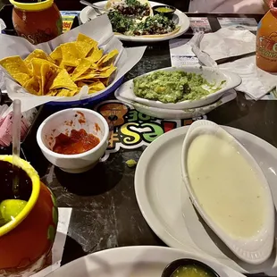 Guacamole Dip, Salsa, Guacamole Dip &amp; House Margarita