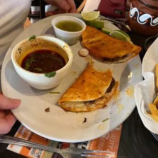 Taco with dipping sauce