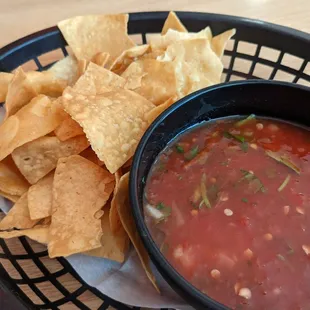 Complimentary chips and salsa