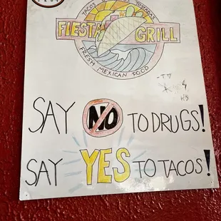 a sign on the wall