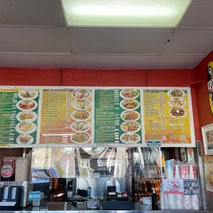 menus on the wall