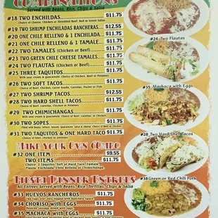 Updated 2021 menu