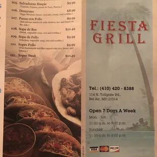 menu