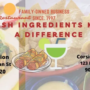 a variety of mexican food items