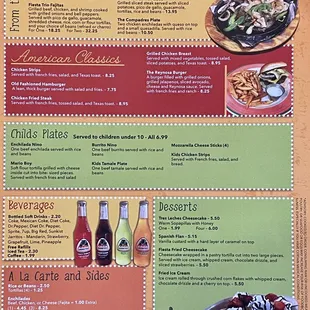 a menu for a mexican restaurant