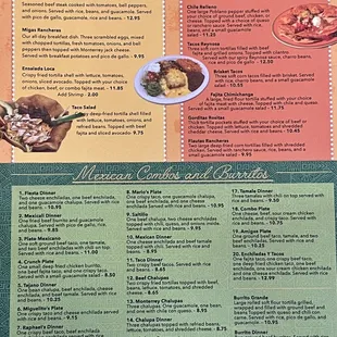 a menu for a mexican restaurant
