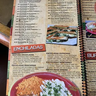 a menu for a mexican restaurant