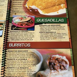 a menu for a mexican restaurant