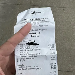 3% charge for credit cards