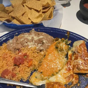 Pick two, chili rellano &amp; beef enchilada