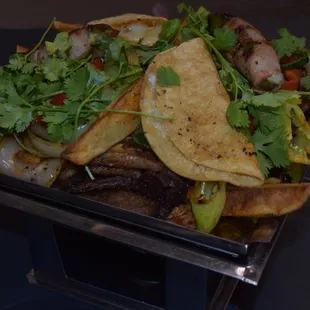 a plate of mexican food