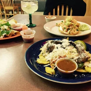 two plates of food on a table