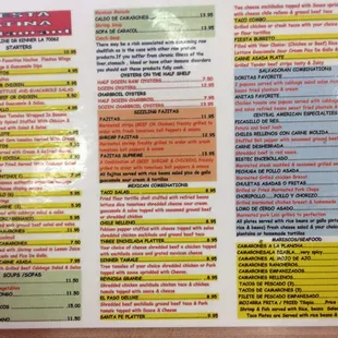 sushi and sashimi, menu