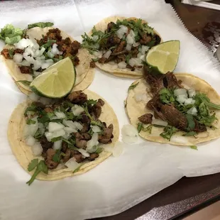 Tacos - chorizo, pastor, steak, carnitas