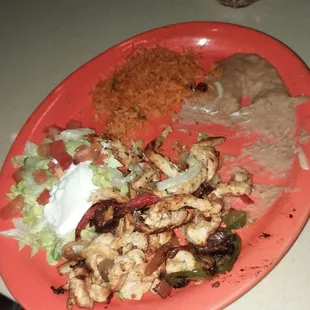 Chicken Fajita Lunch Special #14 for $9.29.  This Is The After Photo.  I Can Put Down Some Food But I Couldn't Finish This!