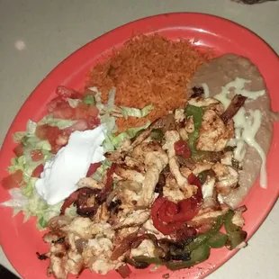 Chicken Fajita Lunch Special #14 for $9.29.  This Is The Before Photo.  I Couldn't Finish This - So Much Food!