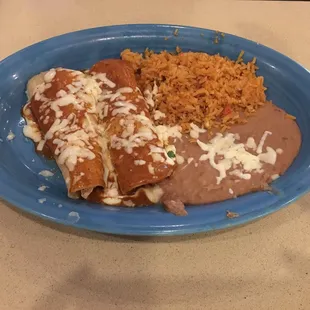 Chicken enchiladas #62 on the menu