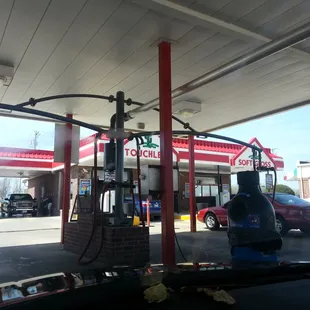  a gas pump at a gas station