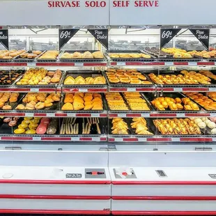 a display of donuts and pastries