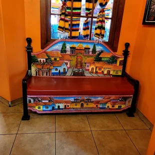 Authentic  craftsmanship in the waiting room area.