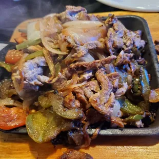 Lunch portion of beef fajitas