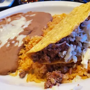 Kid&apos;s taco, rice, and beans