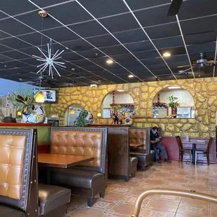 the interior of a mexican restaurant