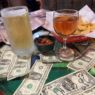 Chips, salsa, and drinks