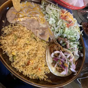 2 tacos and a Chile Relleno Crispy