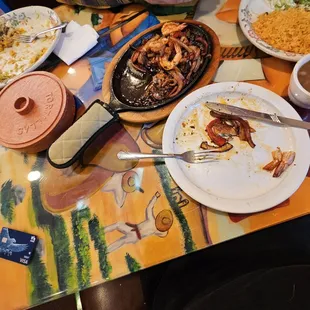 a table full of food