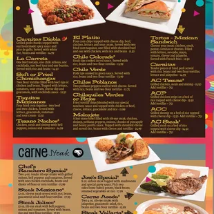 a menu for a mexican restaurant