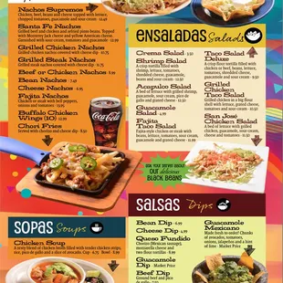 a menu for a mexican restaurant