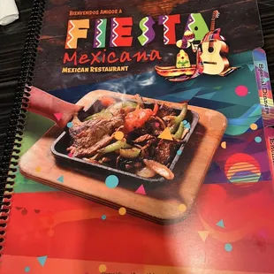 Front of menu