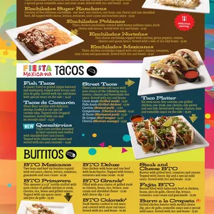 Enchiladas - Tacos - Burritos Menu