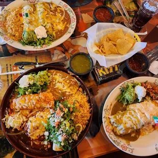 a table full of mexican food