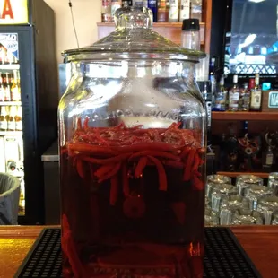 Habanero infused tequila!