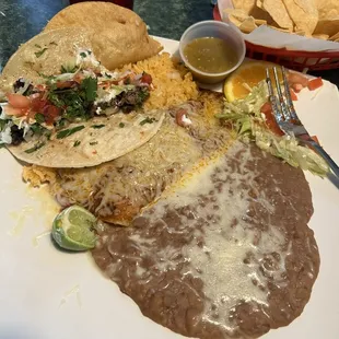 Two Taco &amp; Enchilada Combo E. 2 Tacos &amp; 1 Enchilada Combo