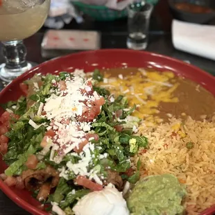 Cadillac margarita and Crispy Chile Relleno plate
