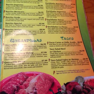 the menu