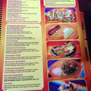 menu, tacos