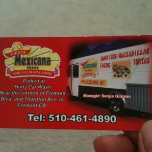 Front of business card