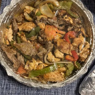 a bowl of chicken and vegetables