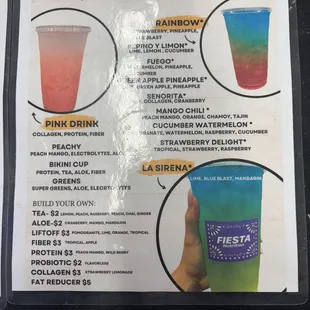 Fiesta Nutrition Refresher Menu