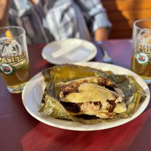 Oaxacan chicken mole tamal. Yum!