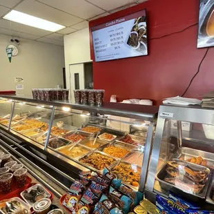 a variety of food items on display