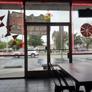 View outside from inside restaurant