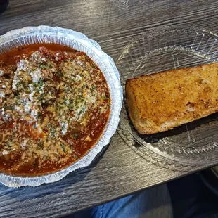 Ravioli and Garlic bread