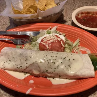 Fajita chicken burrito